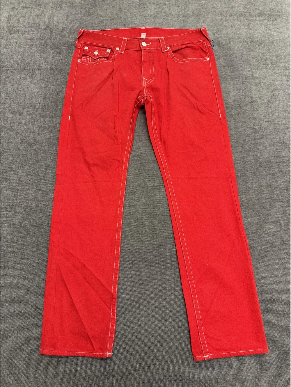 True Religion Red Straight Leg Jeans Size 36